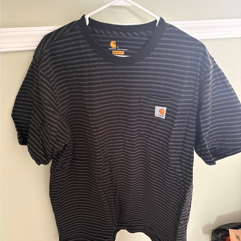 Carhartt Men's Dark Gray Striped Tee